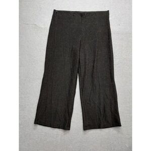 Black Tape Women Pant XL Black Waistband Pull On High Rise Wide Legs Logo Casual